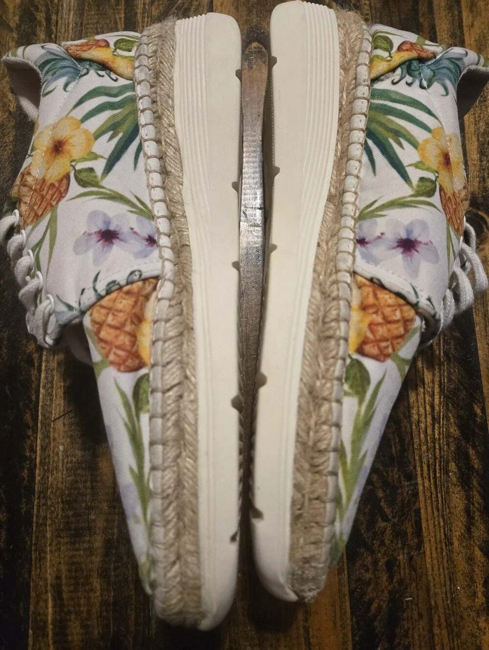 Free People Jackson Espadrille Floral Pineapple Canvas Lace-Up Sneakers